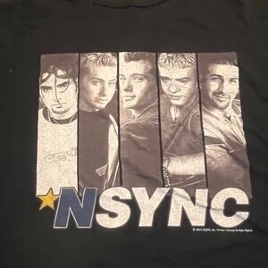NSYNC Women XXL Shirt Black Short Sleeve Crew Neck‎ Concert Shirt Band Tee